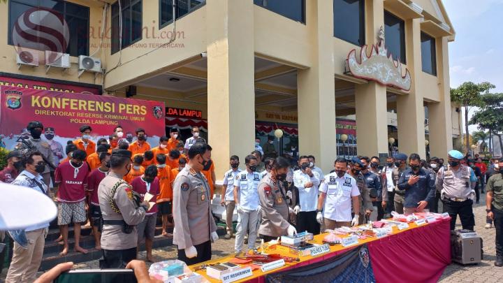 Polda Lampung: 99 Kasus Diungkap dan 153 Tersangka Ditangkap, Mulai dari Kasus Curat hingga Pembunuhan